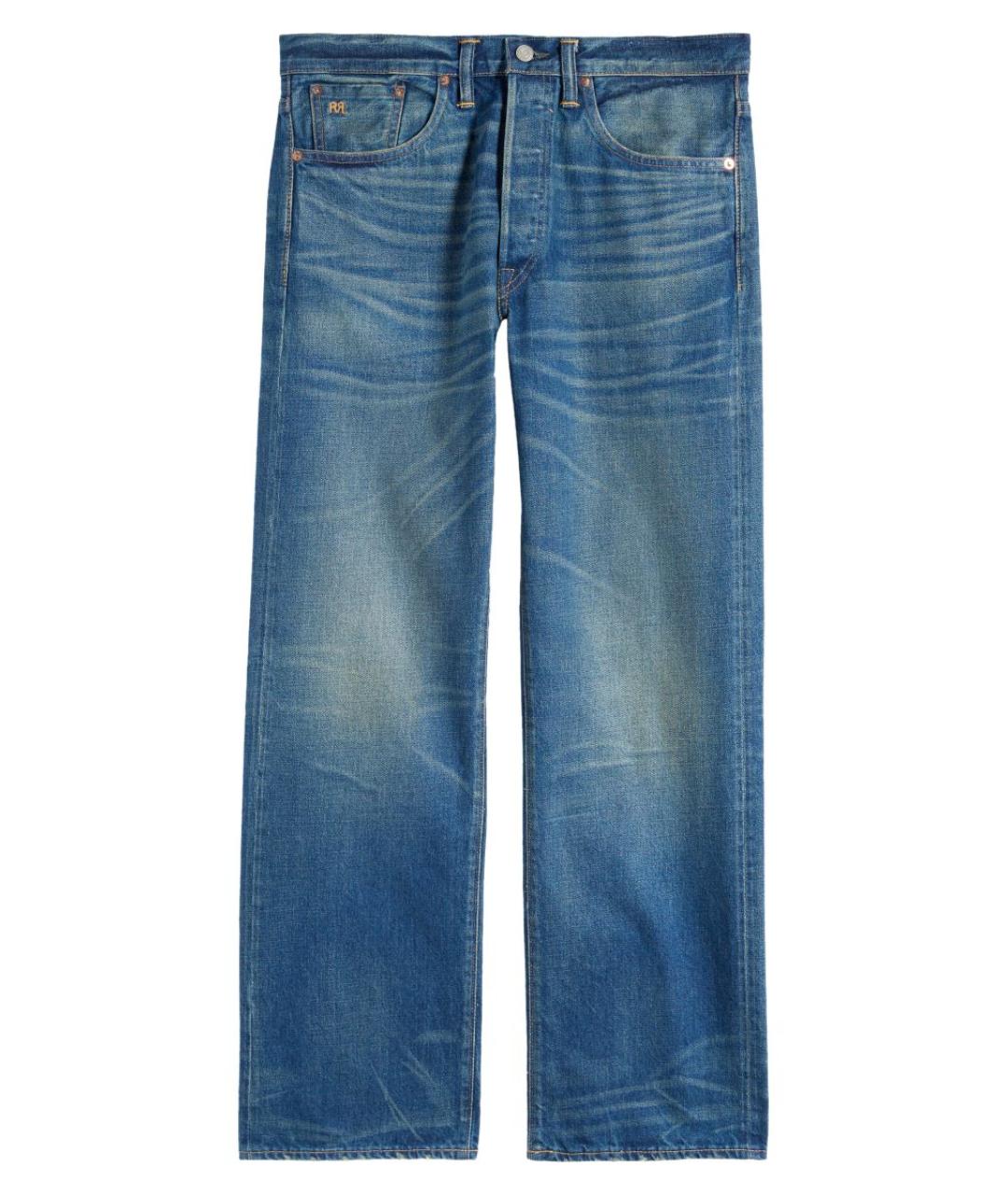 RALPH LAUREN Голубые хлопковые прямые джинсы, фото 1