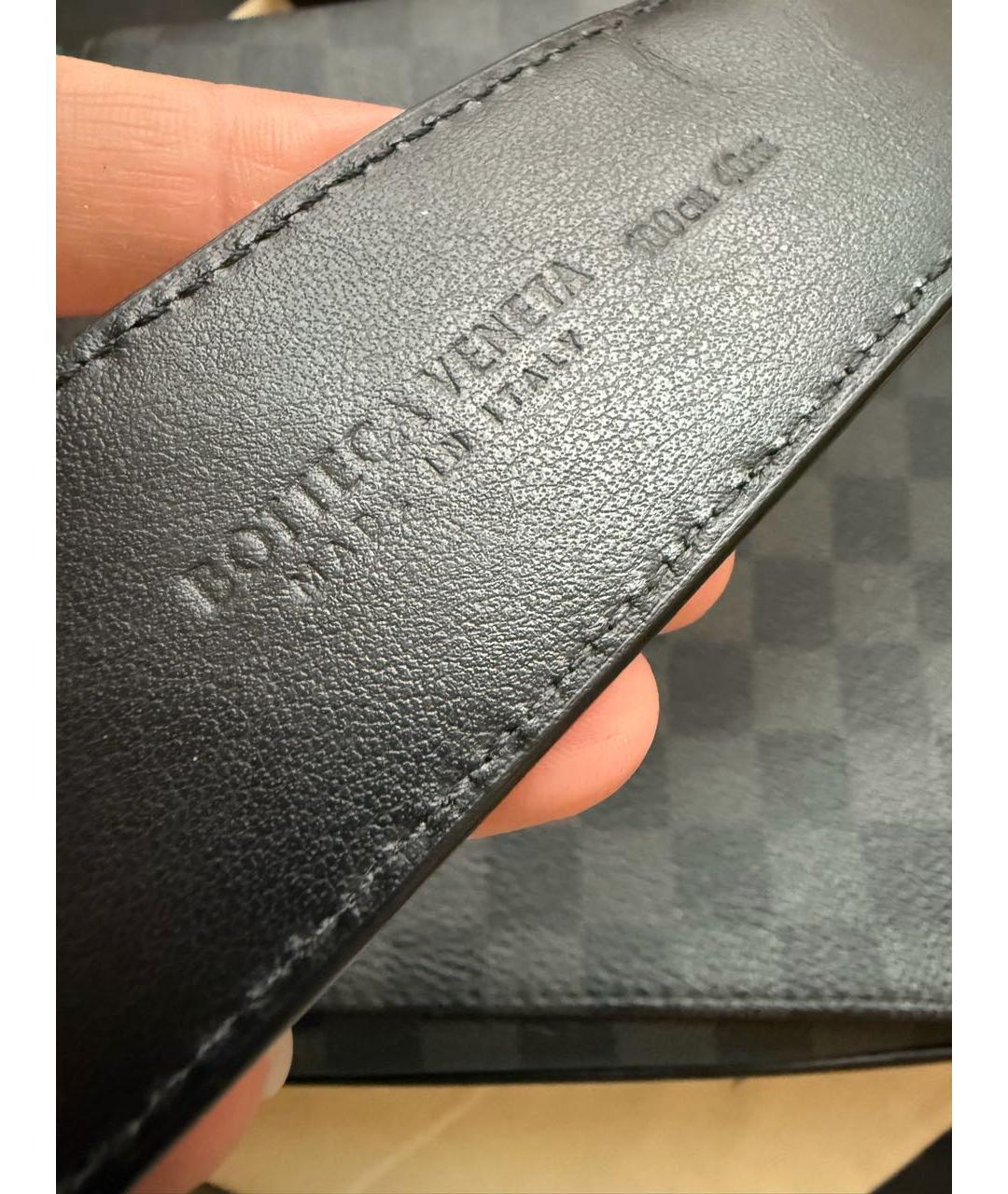 BOTTEGA VENETA Черный кожаный ремень, фото 2