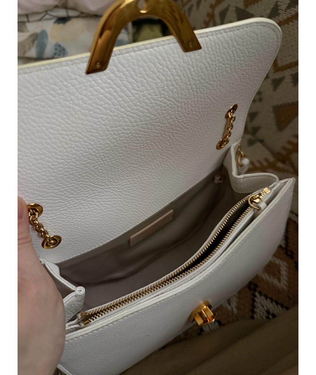 COCCINELLE Белая кожаная сумка через плечо, фото 4