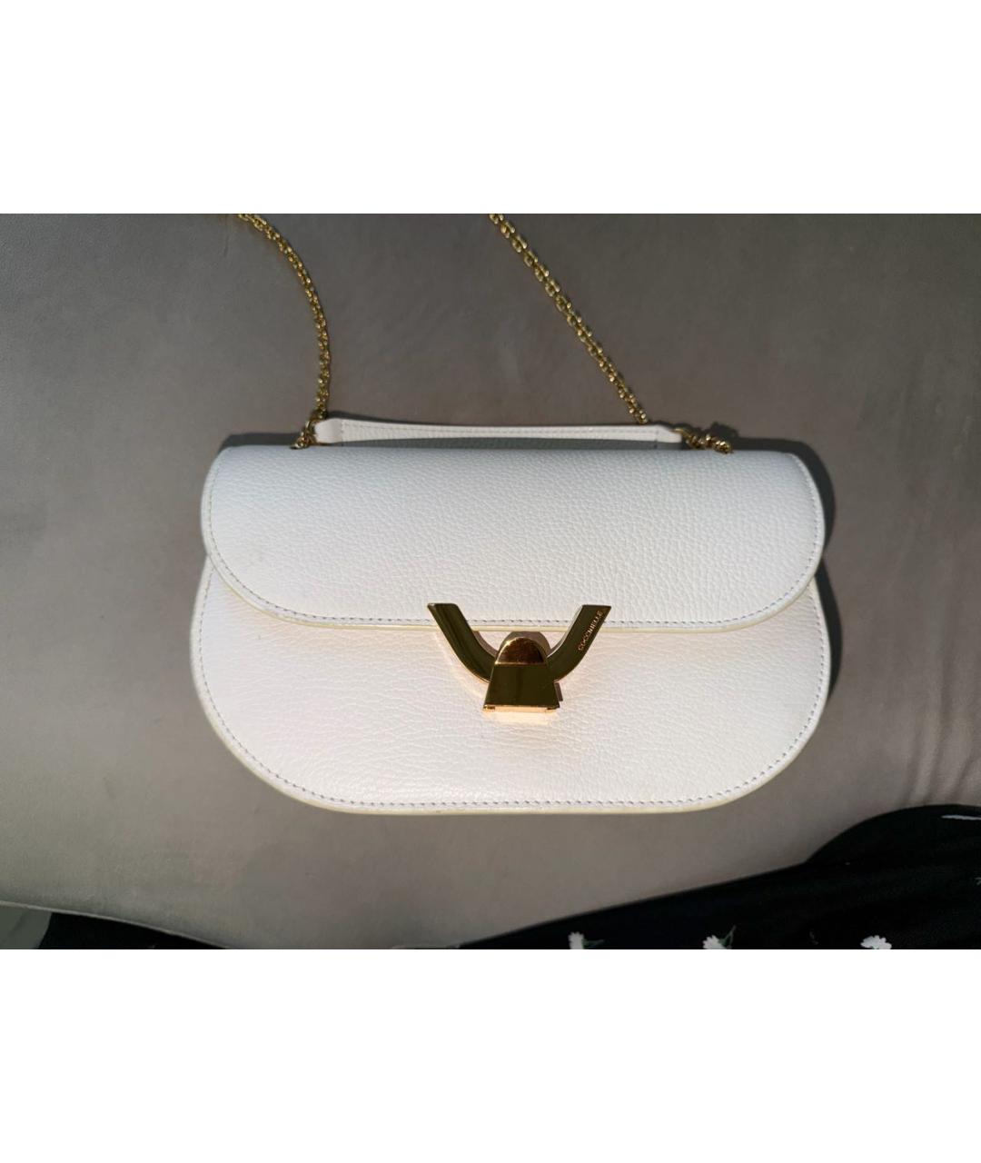 COCCINELLE Белая кожаная сумка через плечо, фото 9