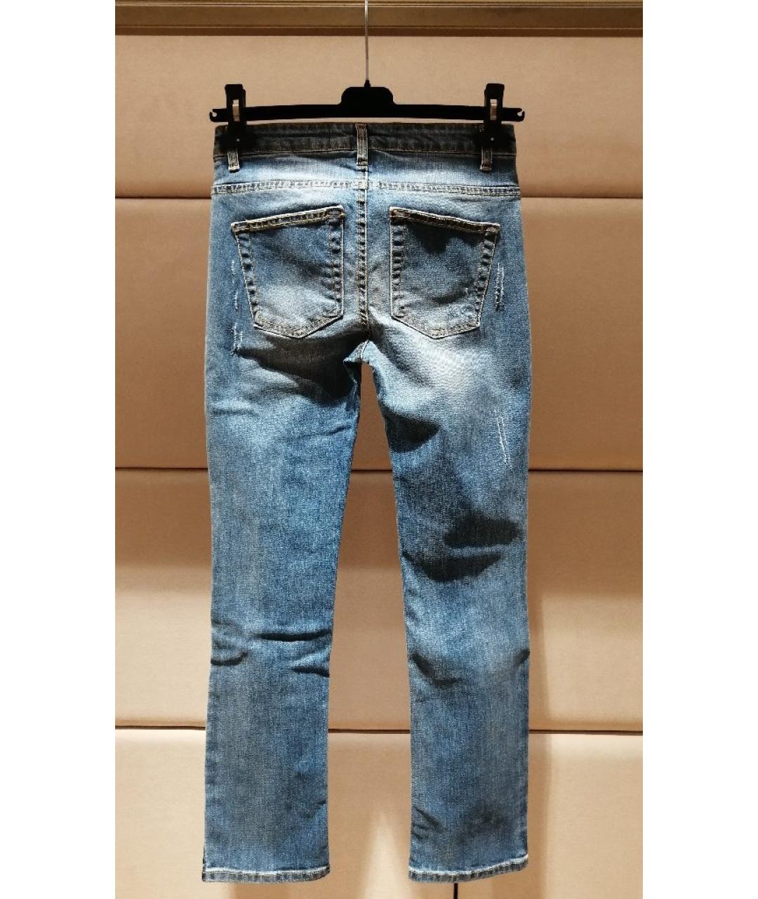 BLUGIRL Голубые хлопковые джинсы слим, фото 2