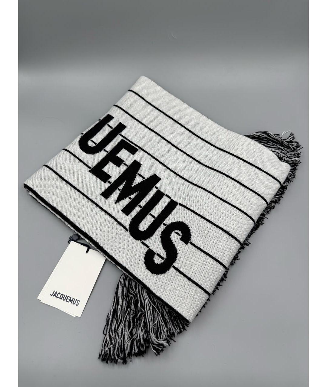 JACQUEMUS Черный шерстяной шарф, фото 5