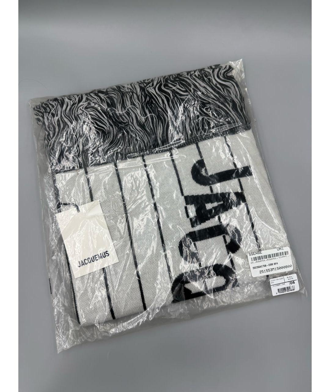 JACQUEMUS Черный шерстяной шарф, фото 7