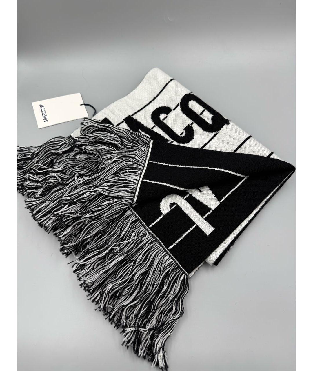 JACQUEMUS Черный шерстяной шарф, фото 6