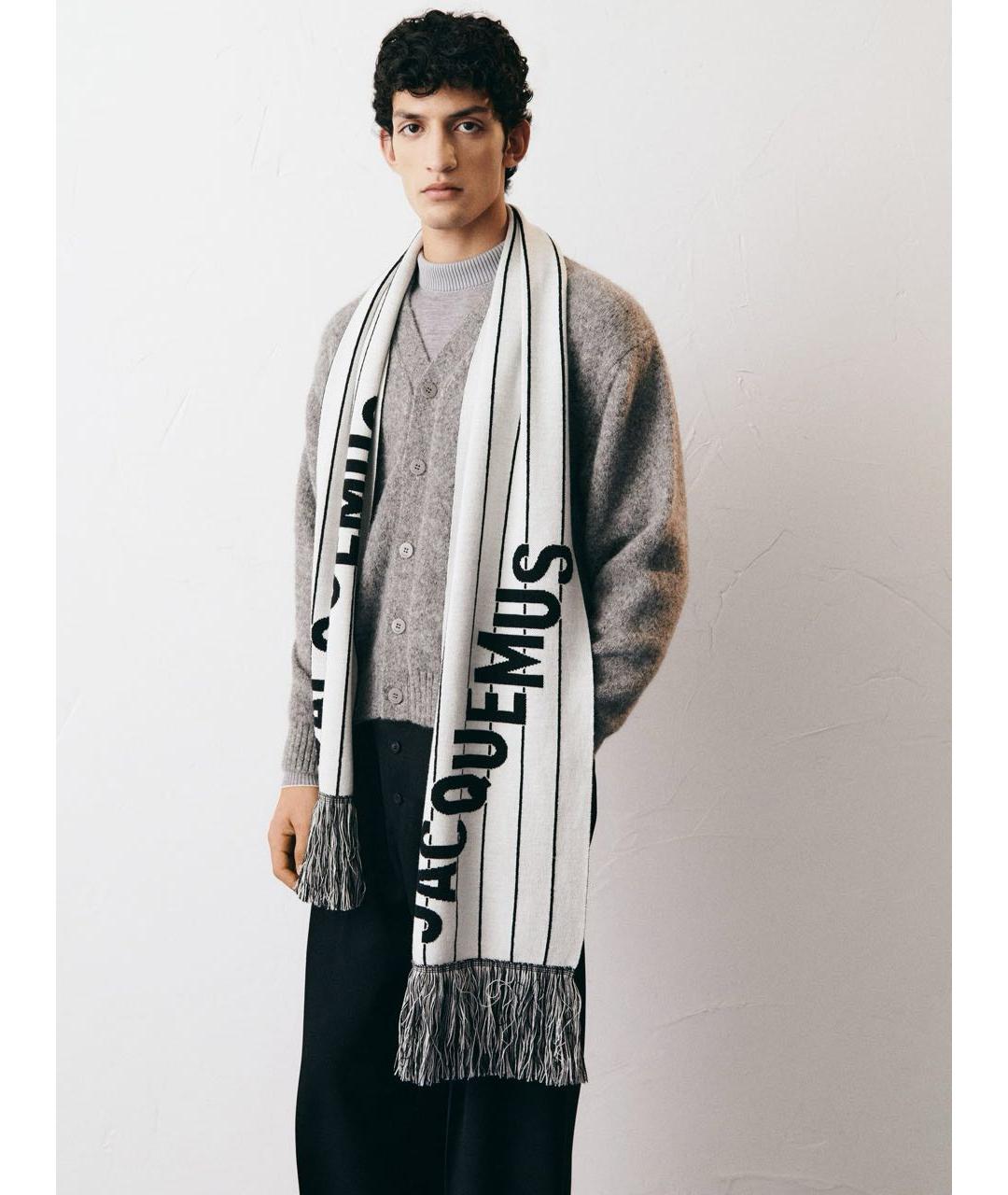 JACQUEMUS Черный шерстяной шарф, фото 8