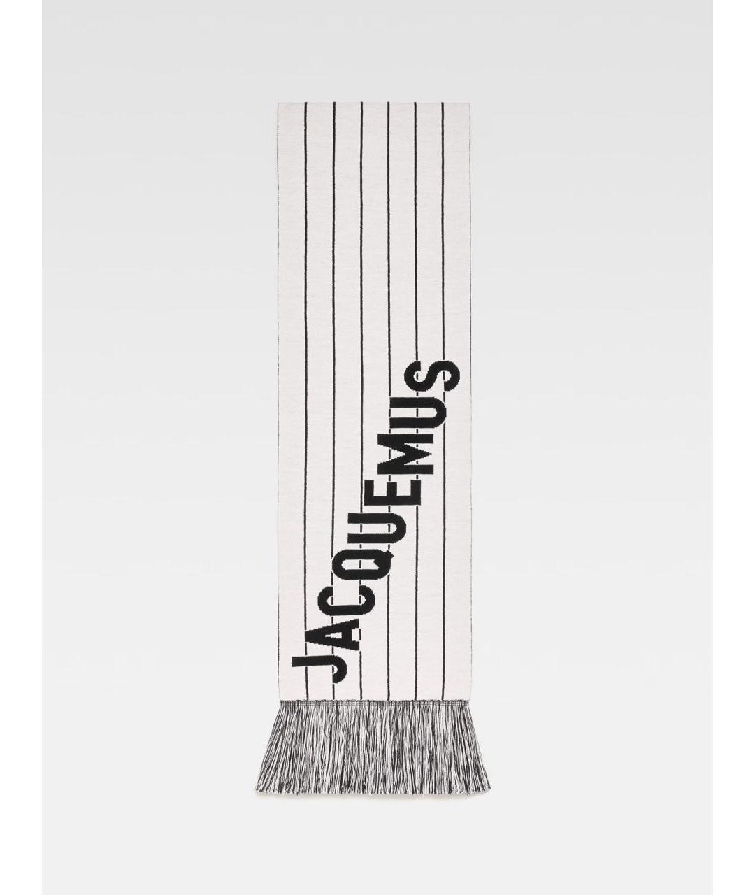 JACQUEMUS Черный шерстяной шарф, фото 9