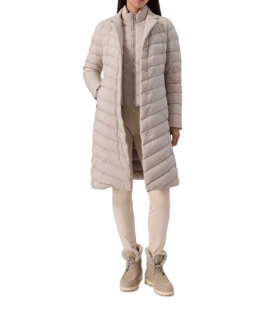 MOORER Бежевый полиамидовый пуховик, фото 2