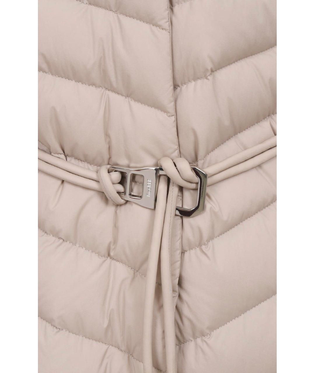 MOORER Бежевый полиамидовый пуховик, фото 5