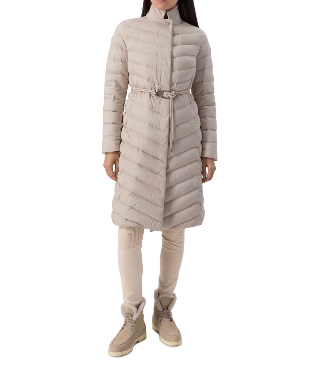 MOORER Бежевый полиамидовый пуховик, фото 3