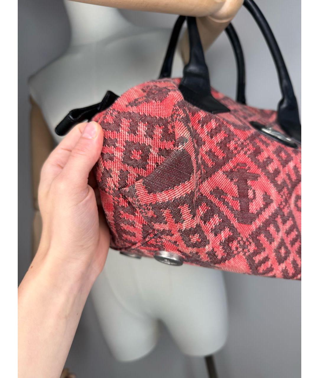 VIVIENNE WESTWOOD Мульти тканевая сумка с короткими ручками, фото 8