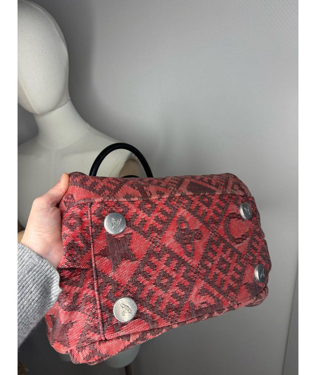 VIVIENNE WESTWOOD Мульти тканевая сумка с короткими ручками, фото 4