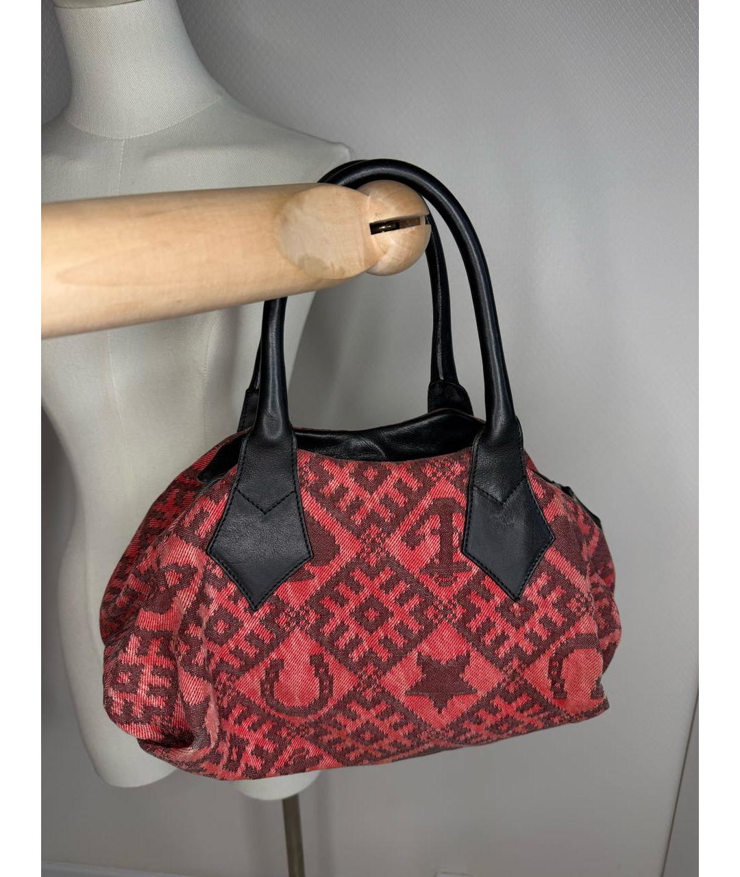 VIVIENNE WESTWOOD Мульти тканевая сумка с короткими ручками, фото 3