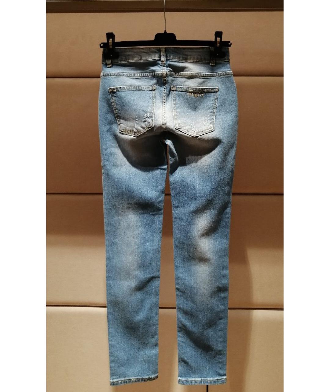 BLUGIRL Голубые хлопковые джинсы слим, фото 2