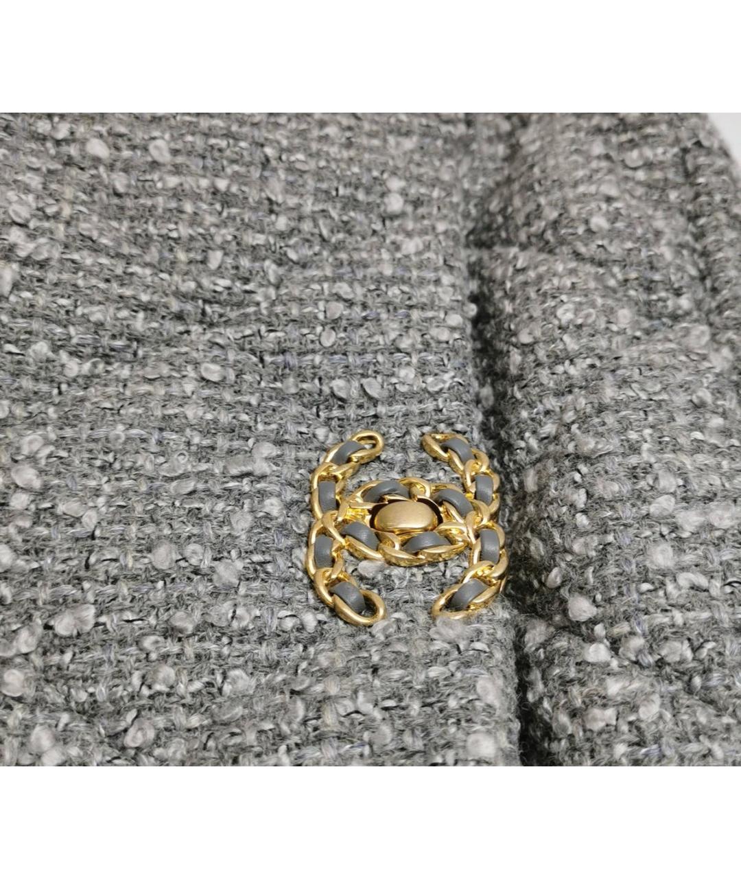 CHANEL Серая кожаная сумка через плечо, фото 8