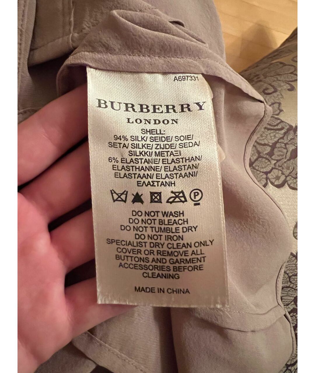 BURBERRY Розовая шелковая рубашка, фото 4