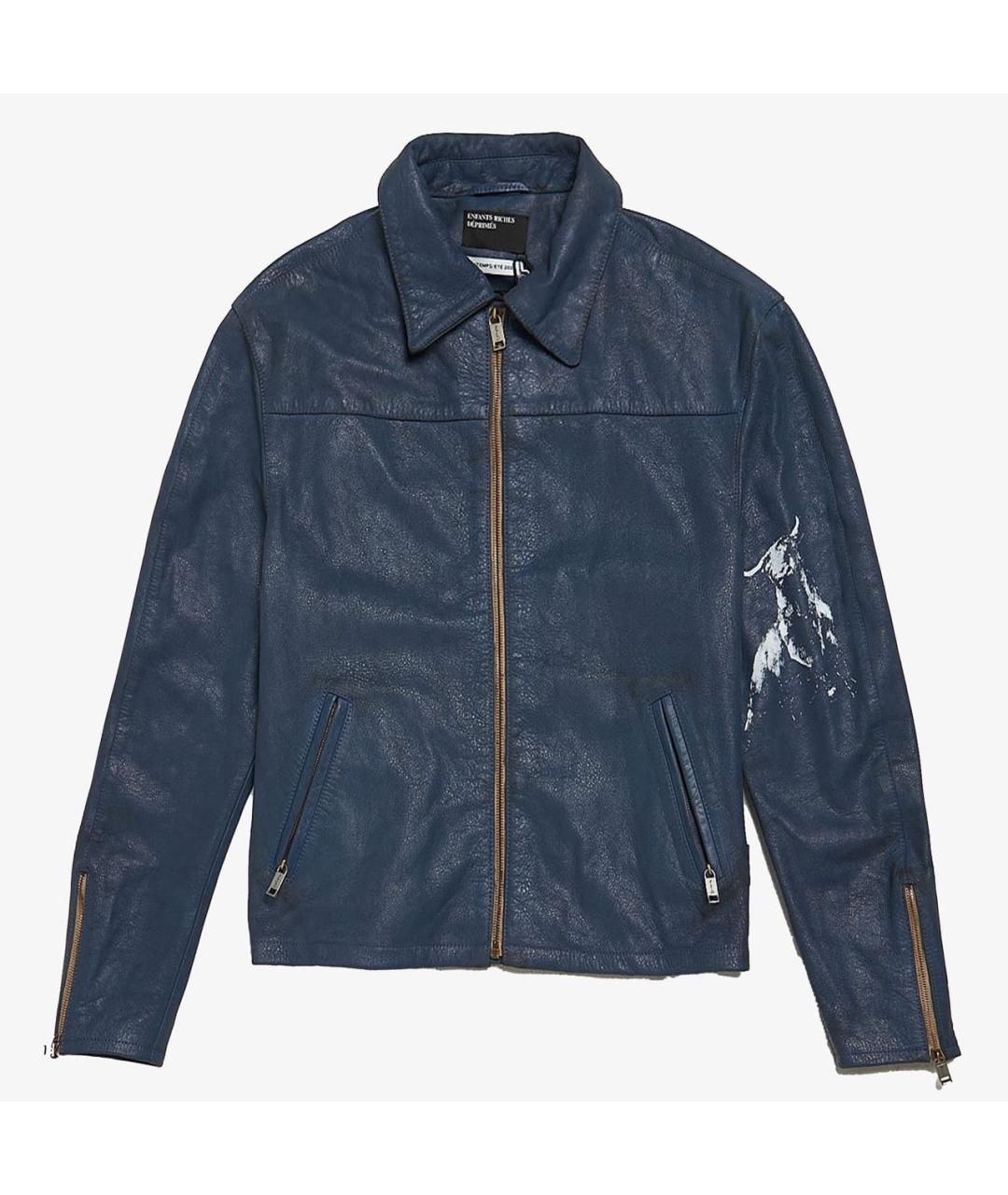 Enfants Riches Déprimés Темно-синяя кожаная куртка, фото 9