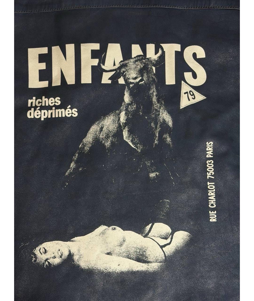 Enfants Riches Déprimés Темно-синяя кожаная куртка, фото 4