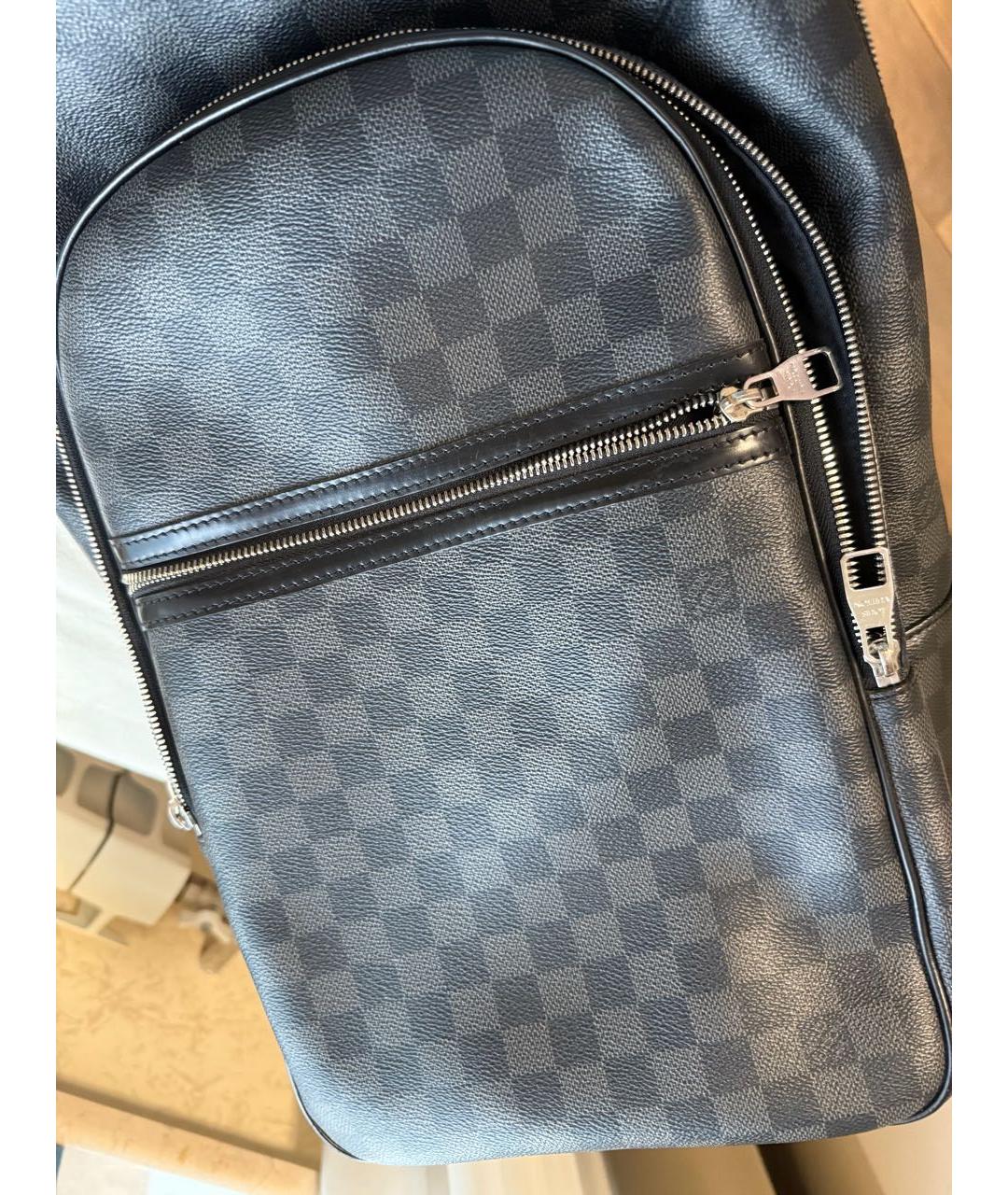 LOUIS VUITTON Серый кожаный рюкзак, фото 7