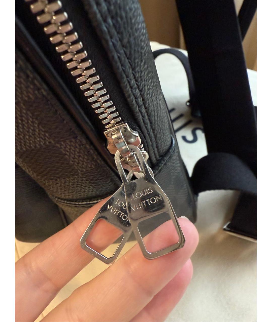 LOUIS VUITTON Серый кожаный рюкзак, фото 6