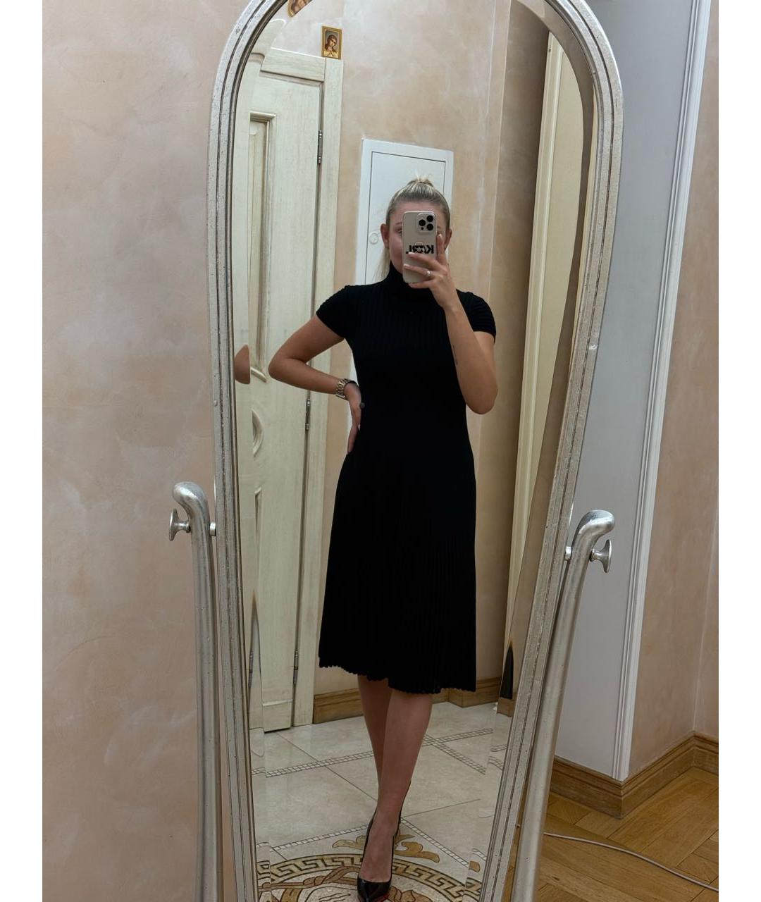 CHANEL Черное шерстяное повседневное платье, фото 6