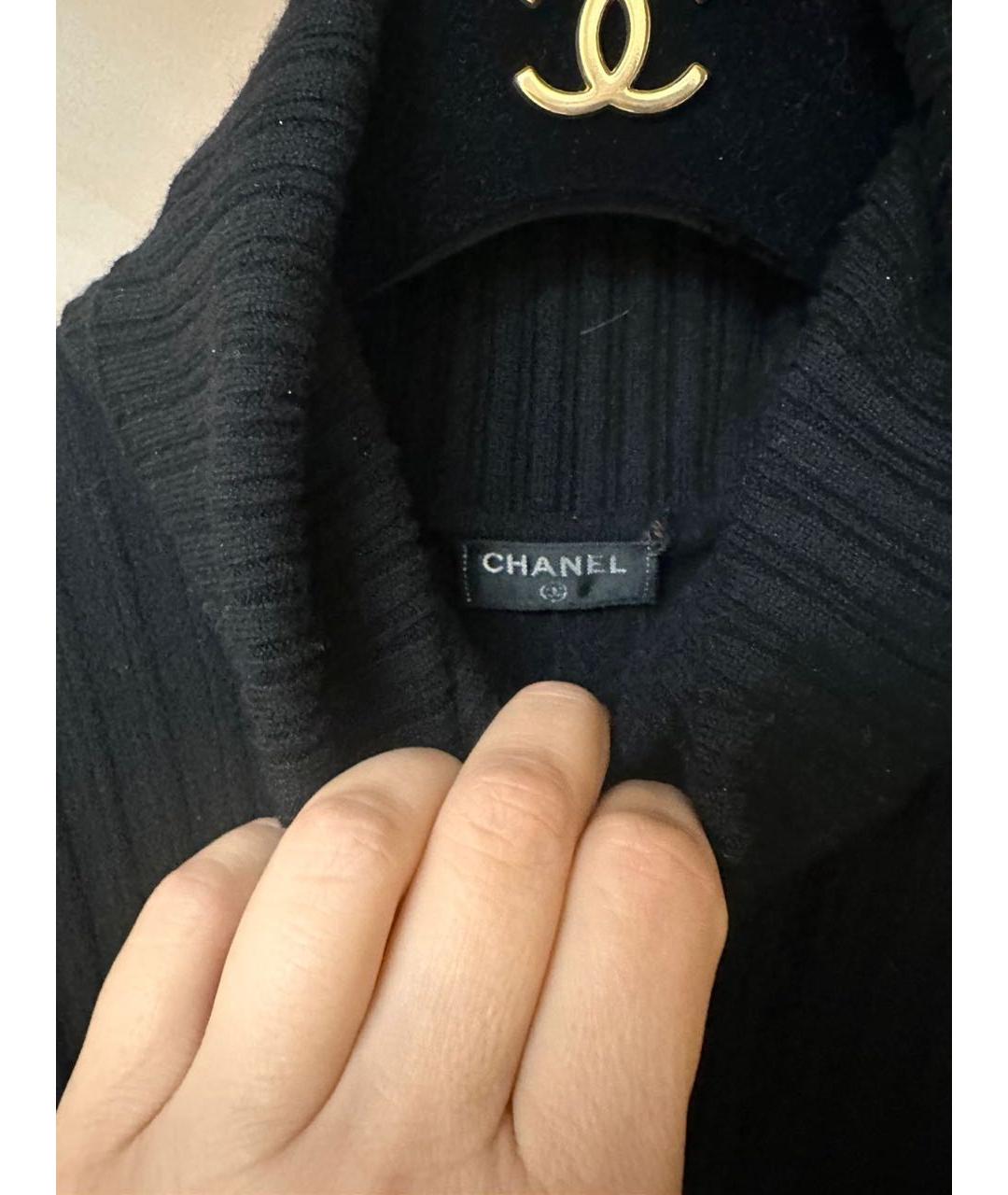 CHANEL Черное шерстяное повседневное платье, фото 4