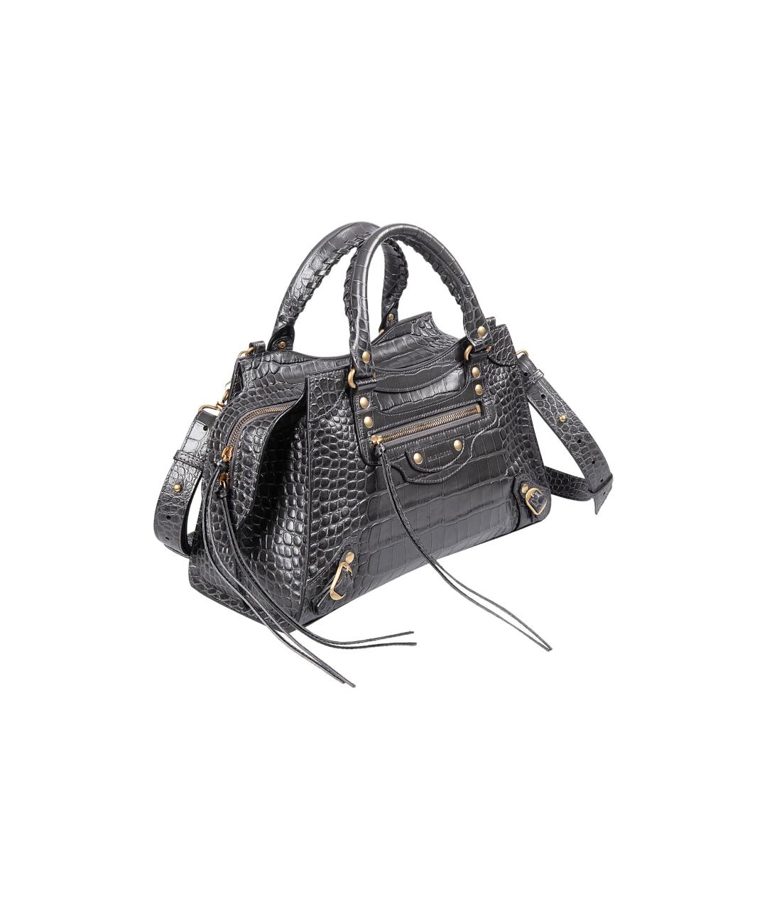 BALENCIAGA Черная кожаная сумка через плечо, фото 3