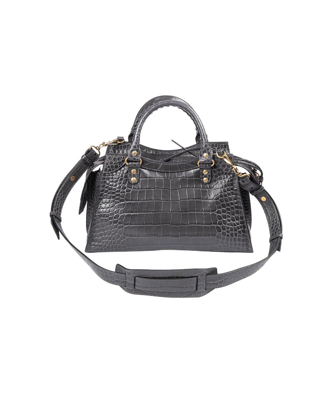 BALENCIAGA Черная кожаная сумка через плечо, фото 2