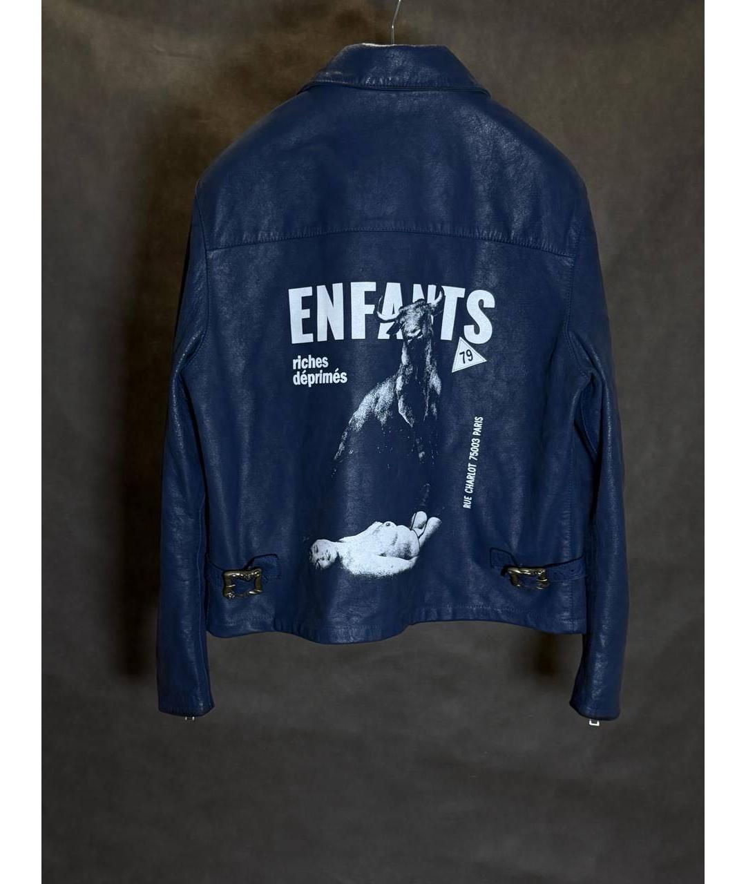 Enfants Riches Déprimés Темно-синяя кожаная куртка, фото 3