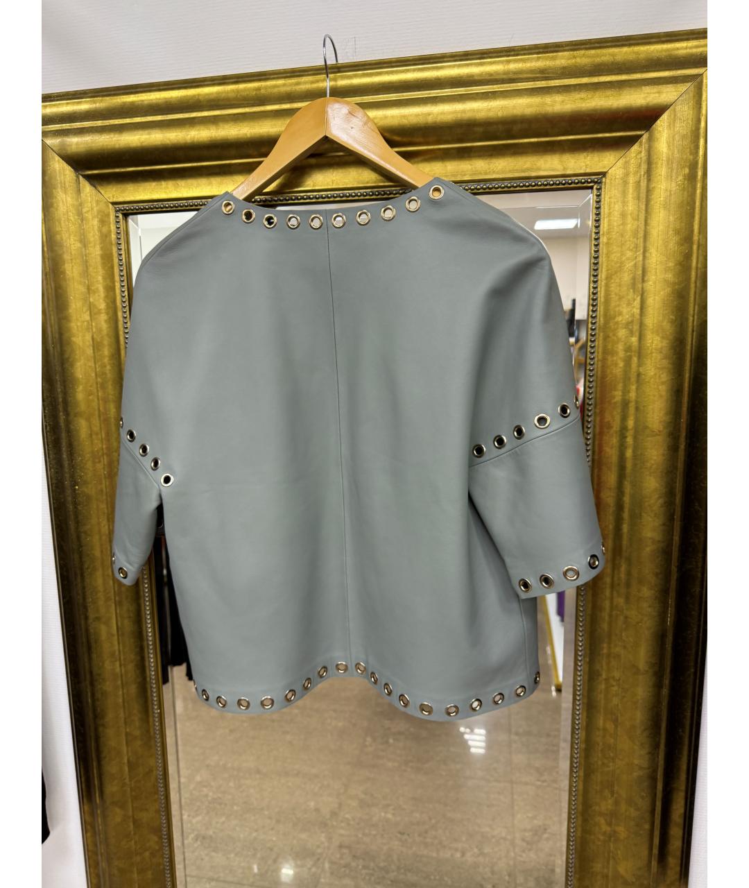 YVES SALOMON Серая кожаная куртка, фото 2