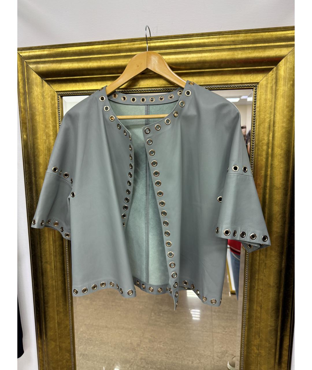 YVES SALOMON Серая кожаная куртка, фото 6