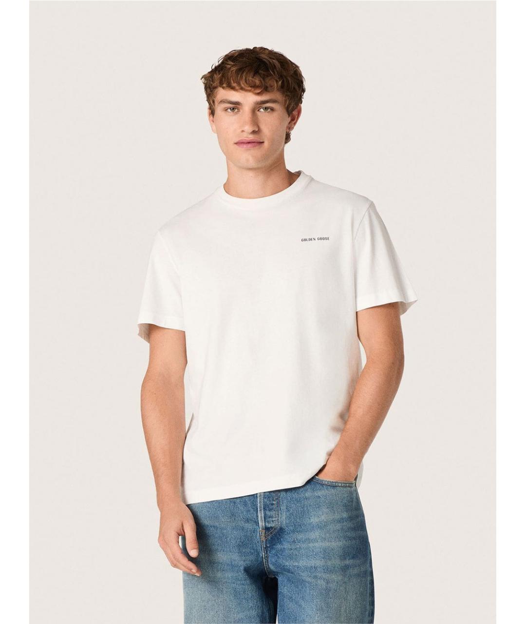 GOLDEN GOOSE DELUXE BRAND Белая хлопковая футболка, фото 2