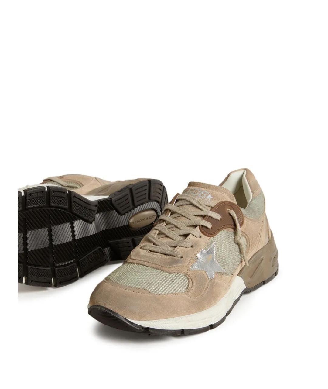 GOLDEN GOOSE DELUXE BRAND Бежевые кожаные низкие кроссовки / кеды, фото 4