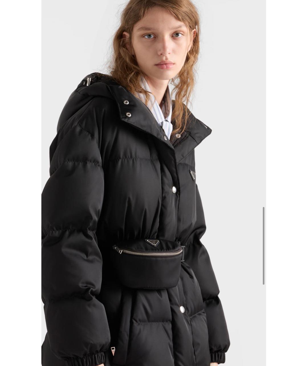 PRADA Черный полиамидовый пуховик, фото 3