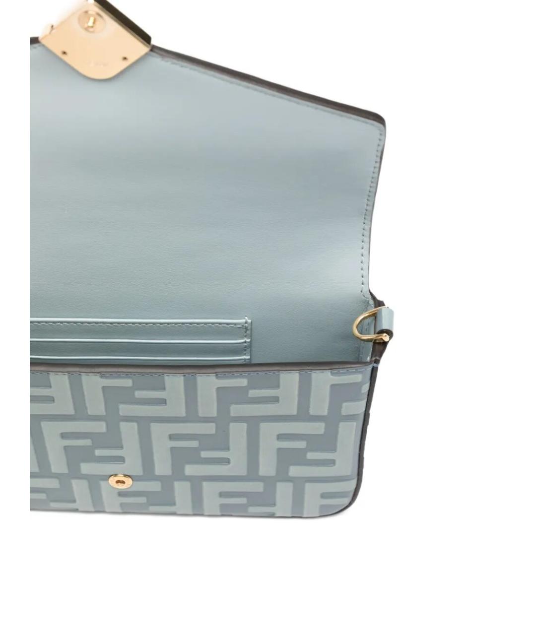 FENDI Голубая кожаная сумка через плечо, фото 3