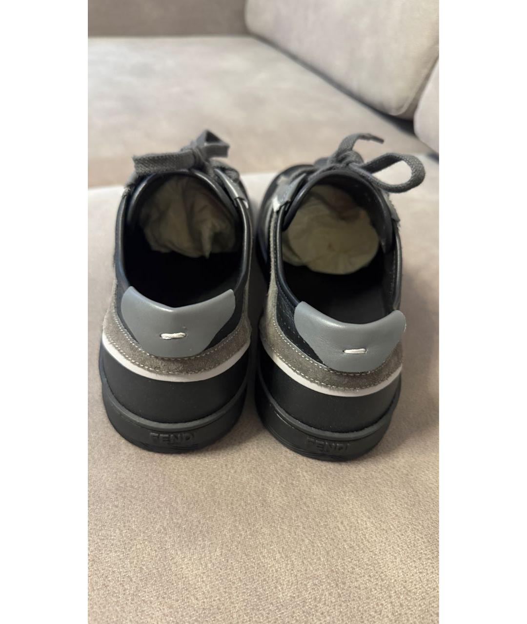 FENDI Мульти кожаные низкие кроссовки / кеды, фото 4