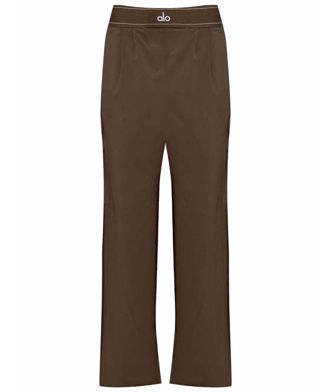 ALO YOGA Коричневые хлопковые прямые брюки, фото 1