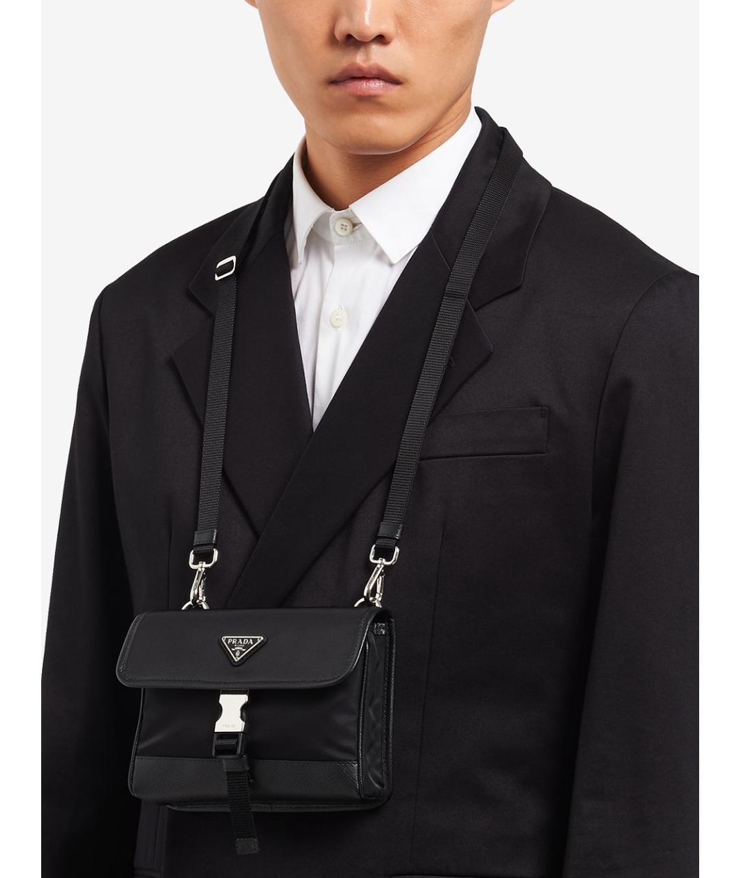 PRADA Черная синтетическая сумка на плечо, фото 3