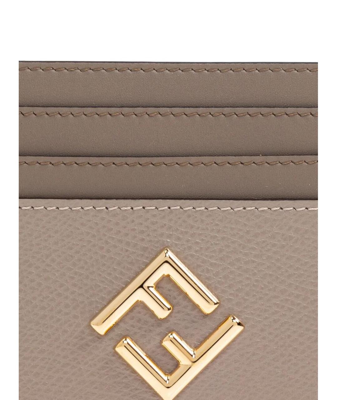 FENDI Бежевый кожаный кардхолдер, фото 4