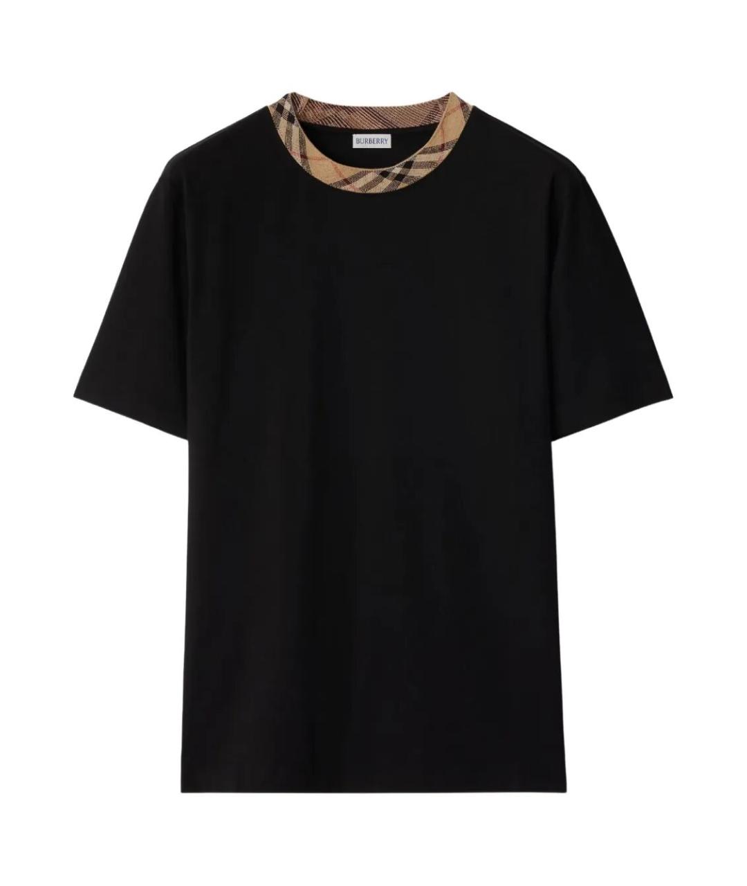 BURBERRY Черная хлопковая футболка, фото 1