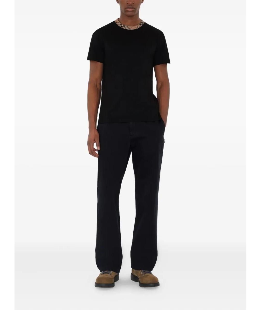 BURBERRY Черная хлопковая футболка, фото 3