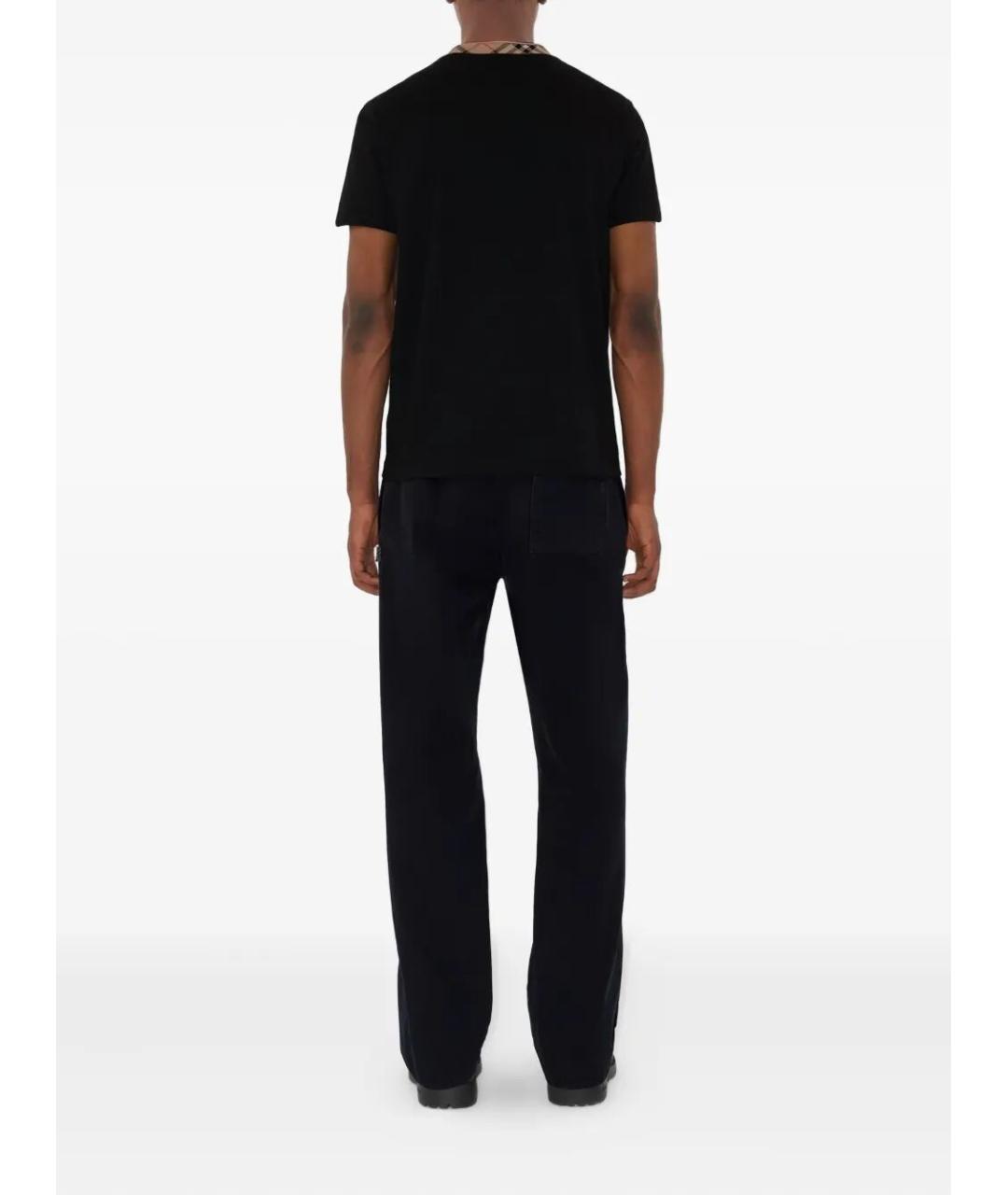 BURBERRY Черная хлопковая футболка, фото 4