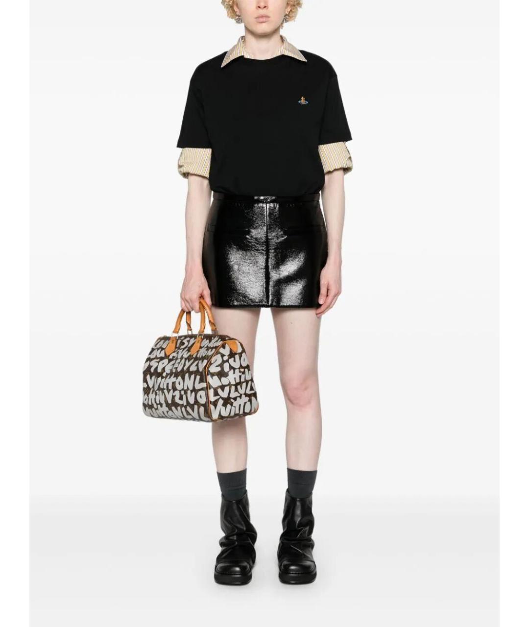 VIVIENNE WESTWOOD Черная хлопковая футболка, фото 2