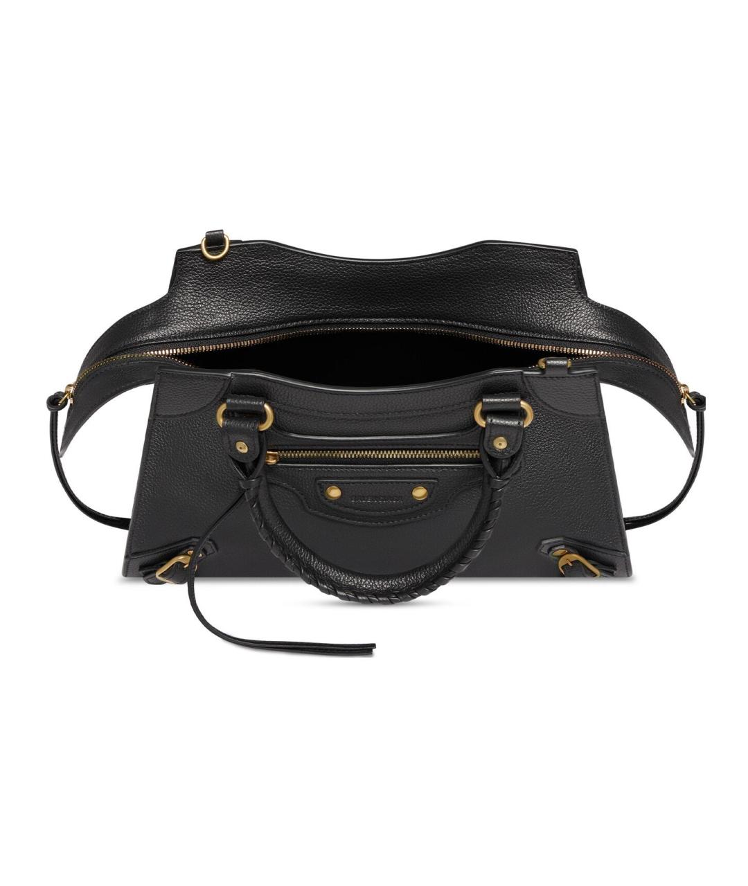 BALENCIAGA Черная кожаная сумка через плечо, фото 5