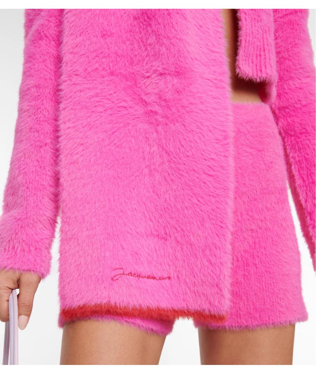 JACQUEMUS Розовый шерстяной шарф, фото 4