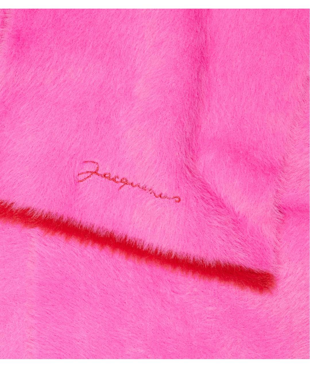 JACQUEMUS Розовый шерстяной шарф, фото 3
