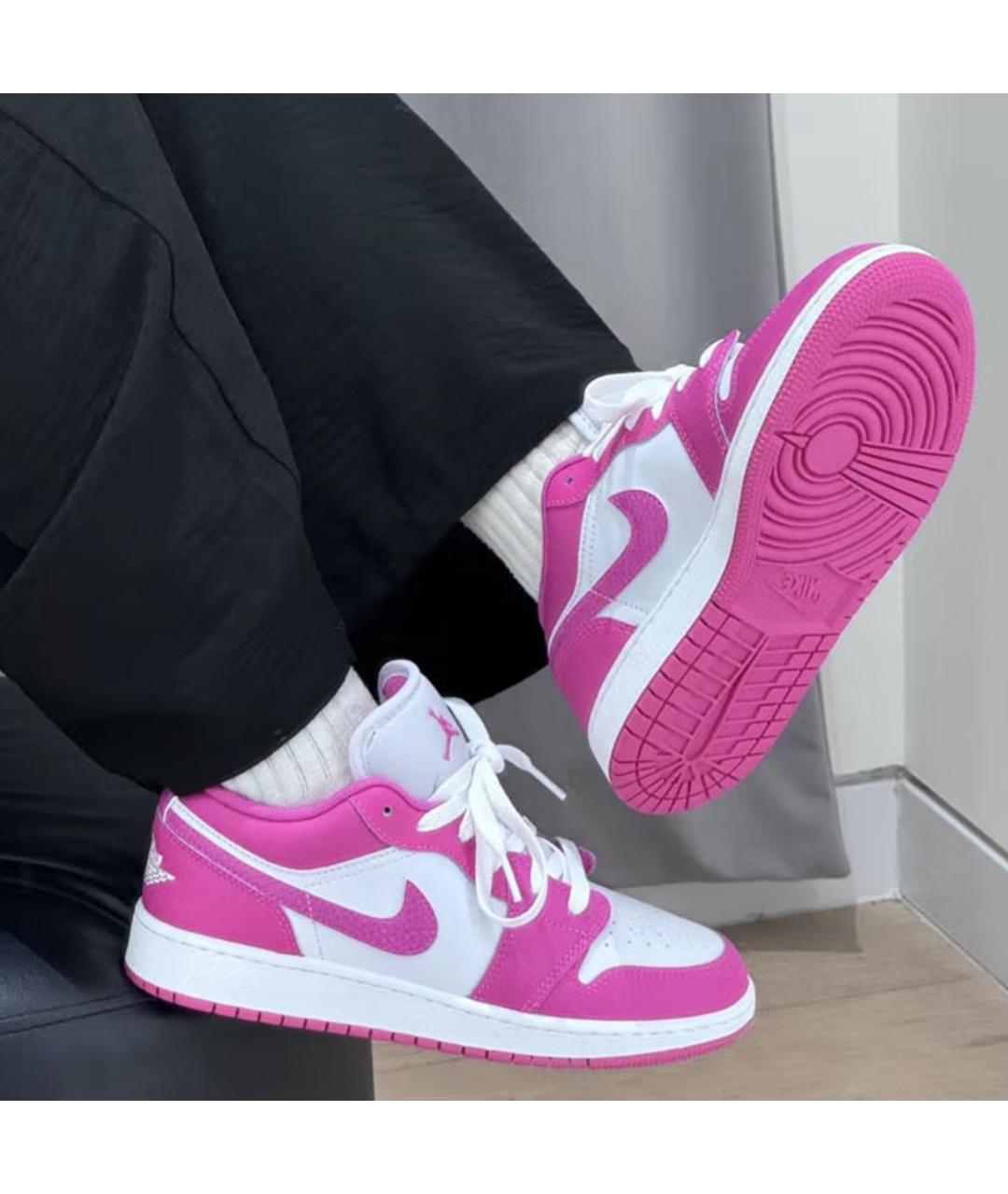 JORDAN Розовые кожаные кроссовки, фото 3