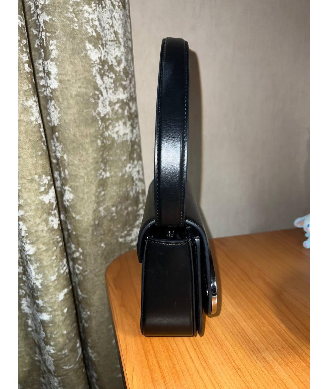 DIESEL Черная кожаная сумка с короткими ручками, фото 2