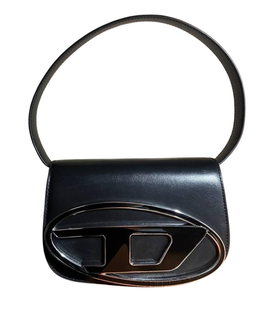 DIESEL Черная кожаная сумка с короткими ручками, фото 1