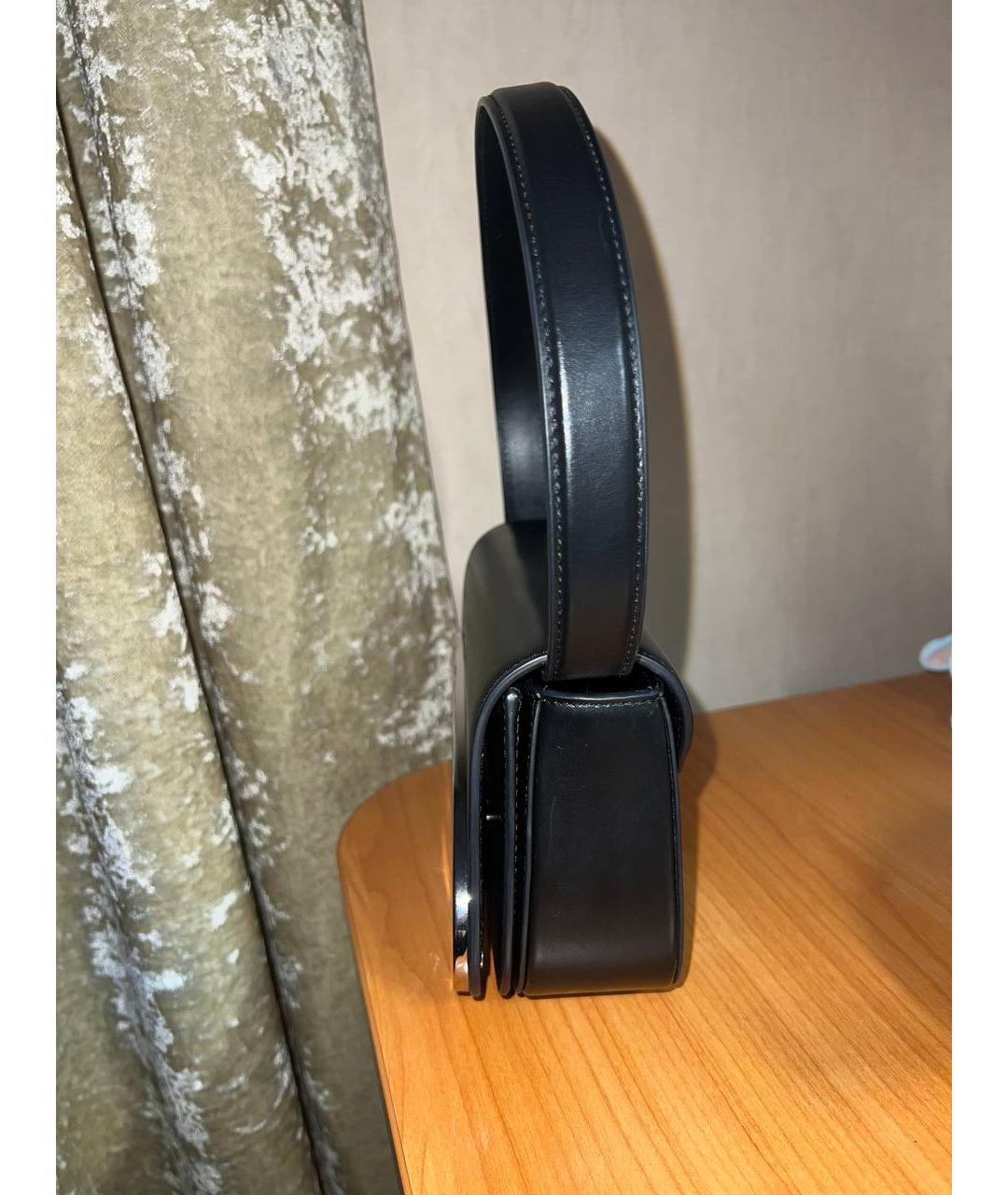 DIESEL Черная кожаная сумка с короткими ручками, фото 3