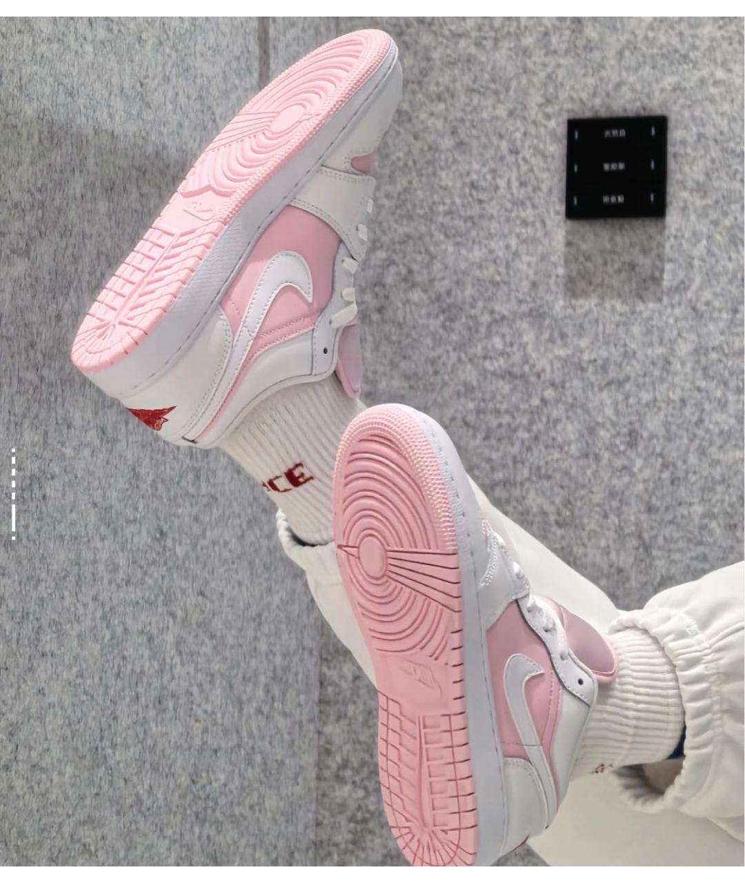 JORDAN Розовые кожаные кроссовки, фото 3